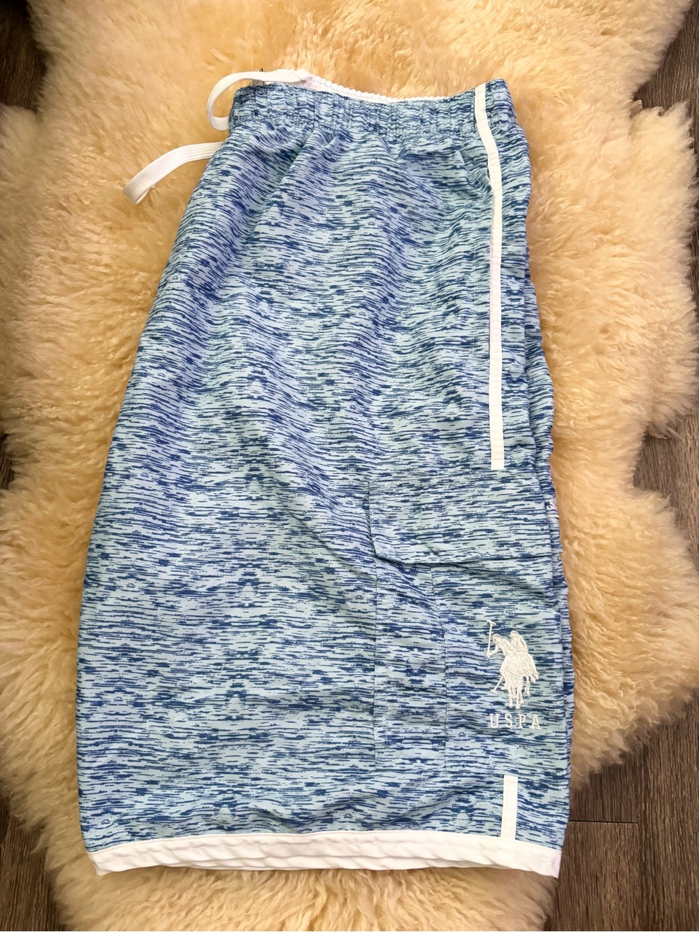 U.S. Polo Assn. Light Blue Marled Athletic Shorts